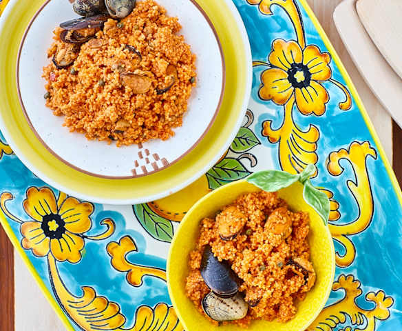 Cous cous delle Lipari ai frutti di mare e capperi