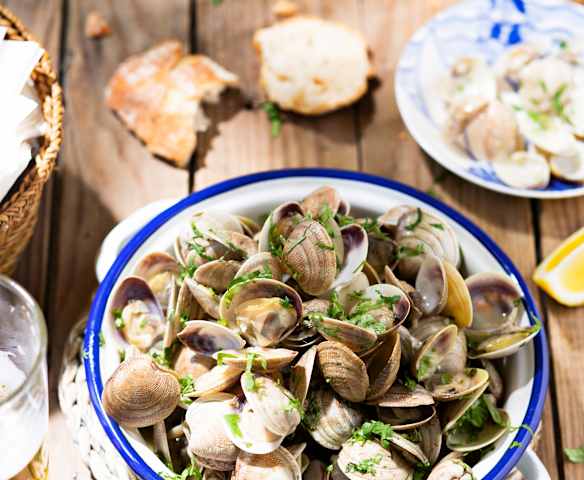 Chirlas en salsa verde de cilantro