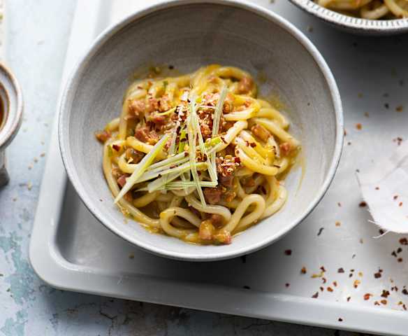 Miso Carbonara Udon Miso Carbonara Udon