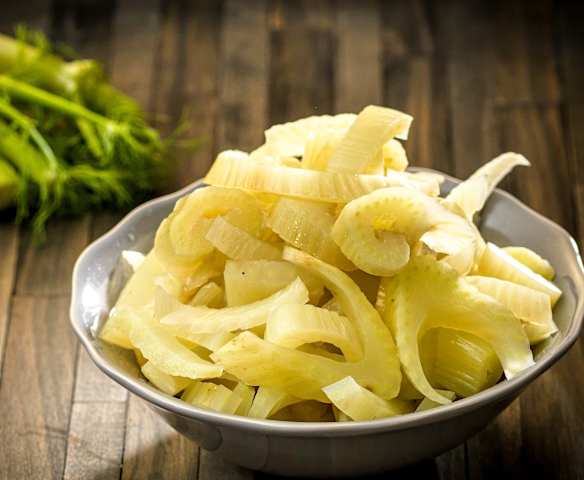 Steamed Sliced Fennel Bulbs