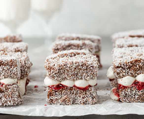 Sugar-free layered lamingtons Sugar-free layered lamingtons