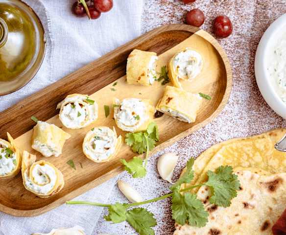 Rouleaux de crabe et coriandre