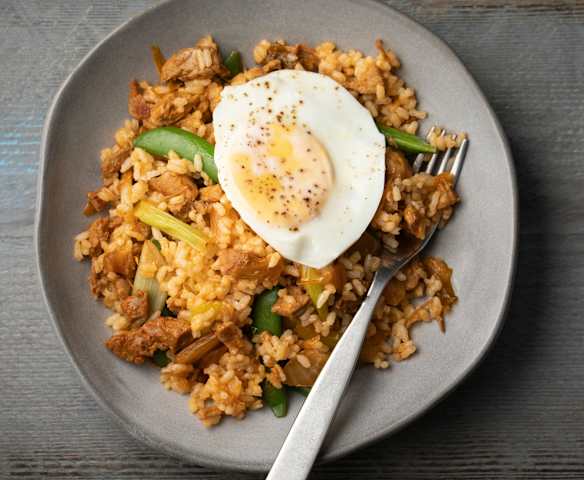 Stir-fried Pork and Kimchi Rice