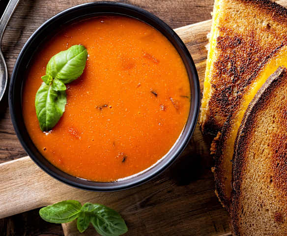 Tomato Soup with Grilled Cheese Second Bowl Tomato Soup with Grilled Cheese Second Bowl