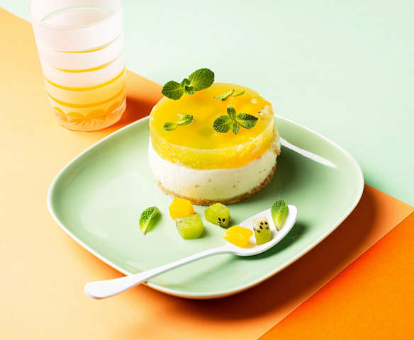 Tartitas de yogur y fruta fresca tropical