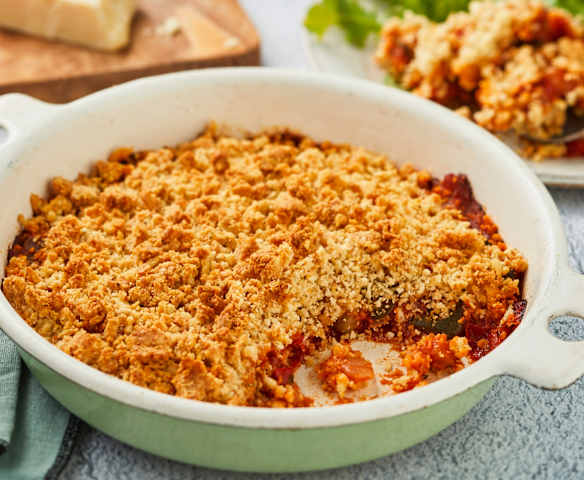Crumble au reste de ratatouille