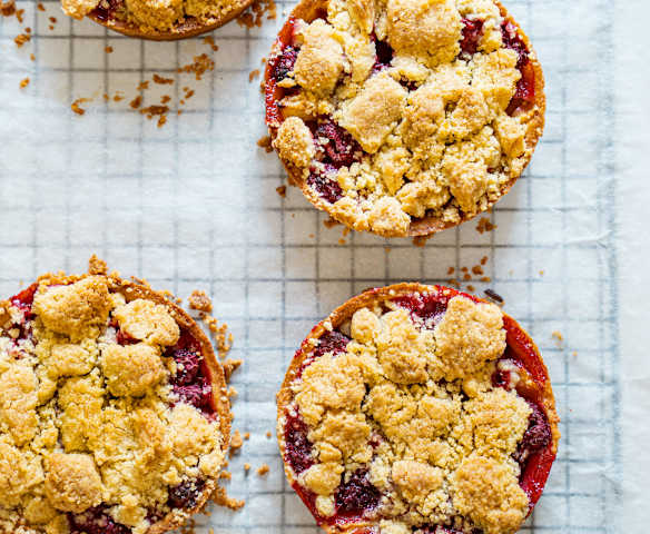 Tartelette framboises et crumble
