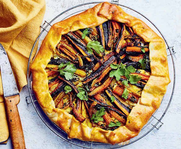 Tarte rustique aux carottes rôties