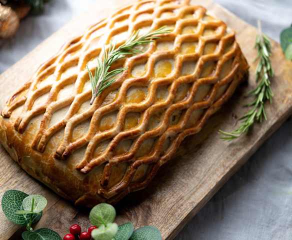 Pie relleno de pavo y verduras