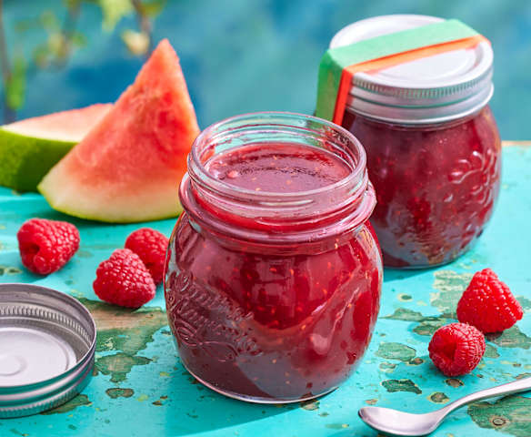 Wassermelonen-Himbeer-Konfitüre