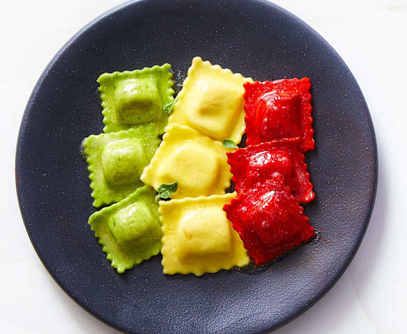 Ravioli tricolore