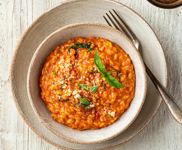 Risotto à la tomate et au basilic