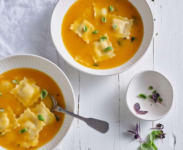 Butternut Squash Ravioli Soup