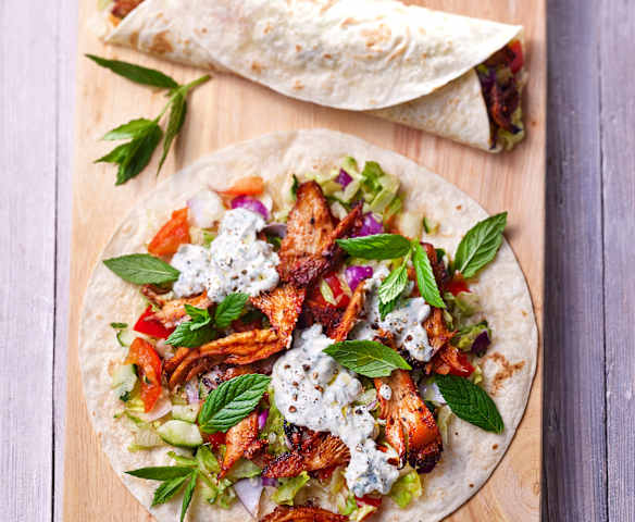 Wrapy z shawarmą z boczniaków