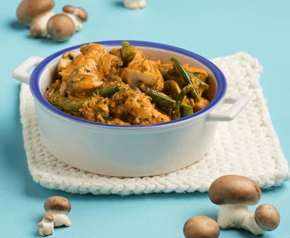 Hendlgulasch mit Pilzen