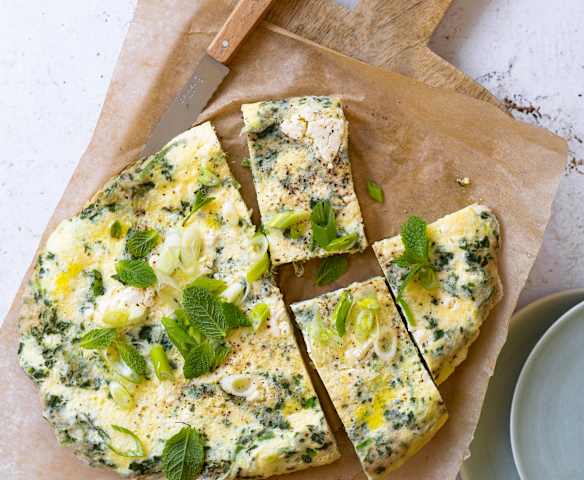 Omelette grecque vapeur  à la feta et menthe