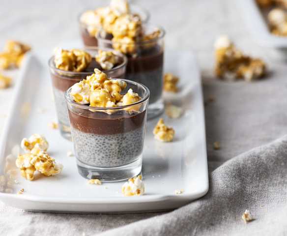 Dessert all'avena con pop corn caramellati (senza uova)