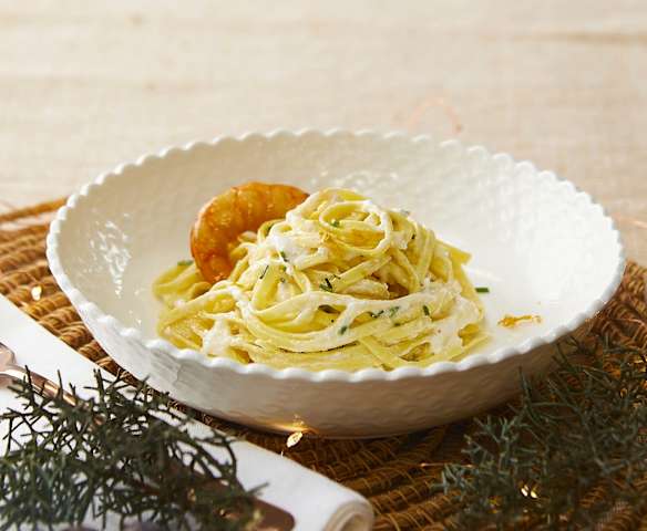 Tagliolini con gamberoni e ricotta all'arancia Tagliolini con gamberoni e ricotta all'arancia