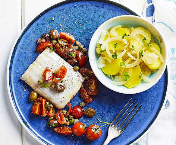 Filetti di spigola alla mediterranea