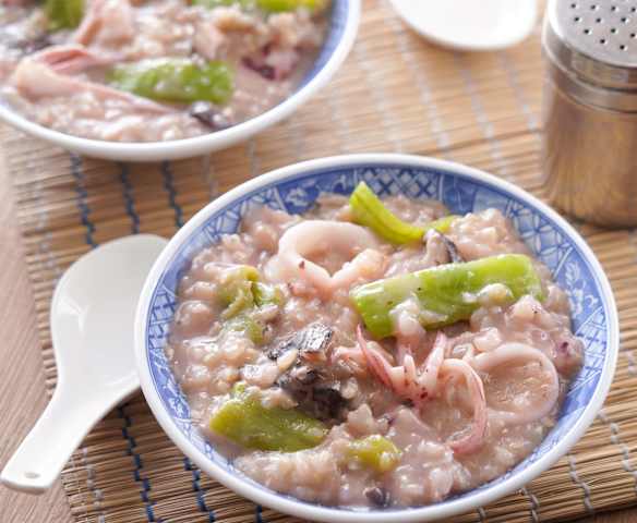 絲瓜小卷糙米鹹粥