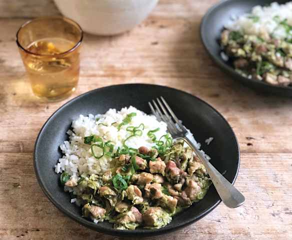 Grasica cielęca z cebulą dymką