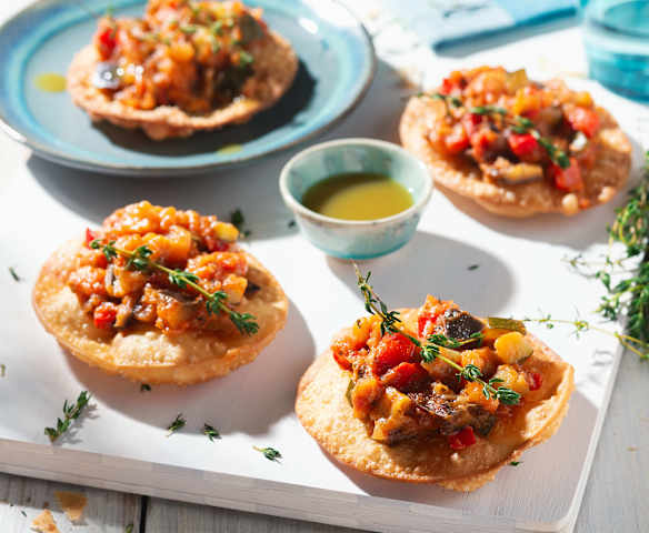 Mini coca con ratatouille