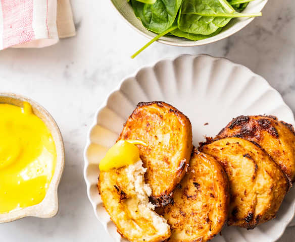 Croquettes de chou-fleur, mayonnaise au safran