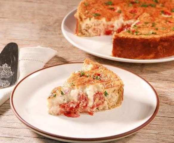 Quiche de frango com tomates