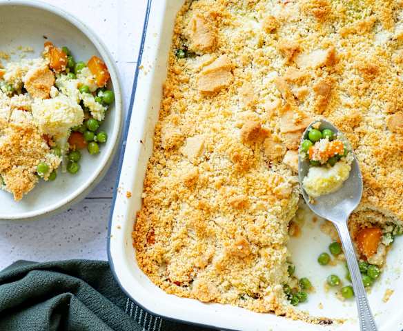 Crumble de légumes au parmesan