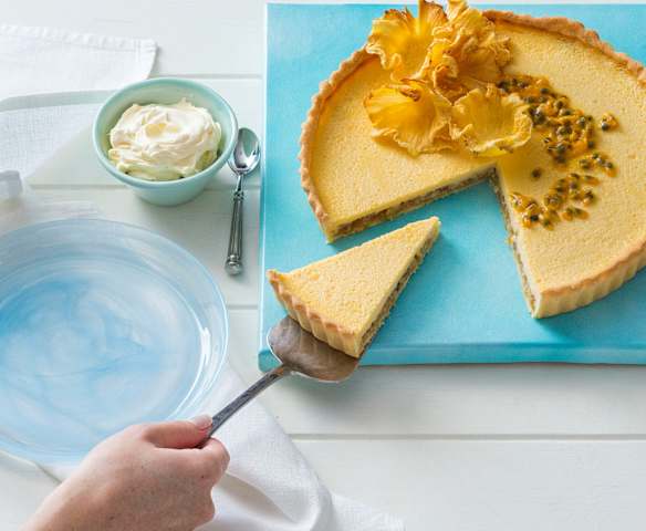 Pineapple passionfruit tart