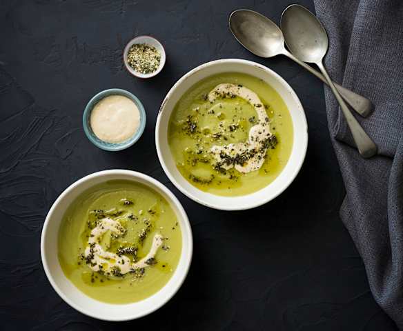 Broccoli soup with sage oil
