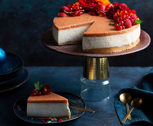 Tarta mousse cabrales y dulce de manzana