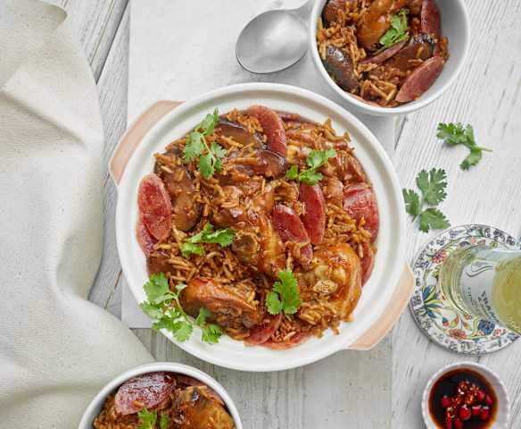 Chicken, Mushroom and Chinese Sausage Rice Chicken, Mushroom and Chinese Sausage Rice