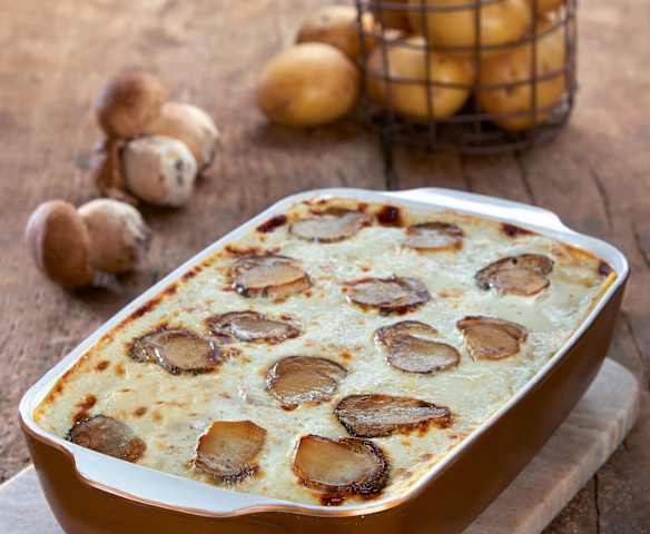 Lasagne con patate, porcini e taleggio