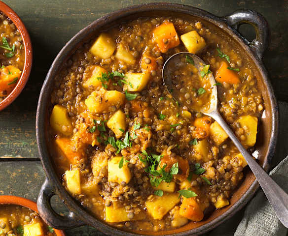 Kürbis-Linsen-Gemüse mit Apfel