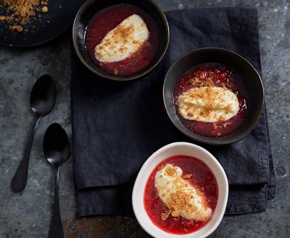 Cheesecake déstructuré aux fraises