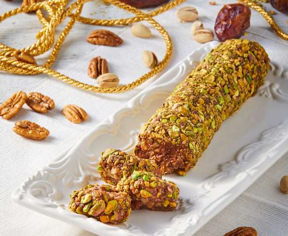 Rollo de dátil y pistache