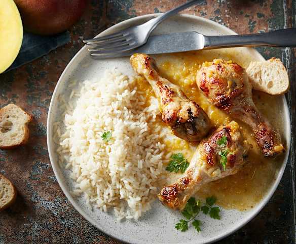 Pilons de poulet laqués à la mangue