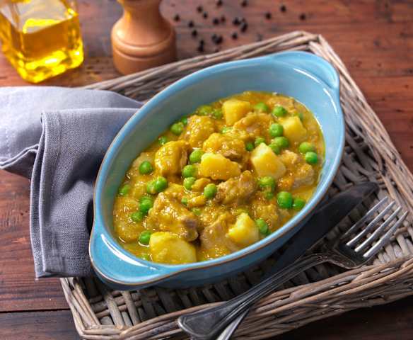 Spezzatino di tacchino, patate e piselli