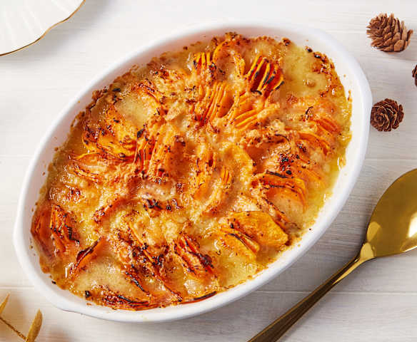 Spiralized Butternut Squash and Gochujang Gratin