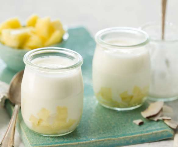 Yogur de coco y piña en Varoma Yogur de coco y piña en Varoma