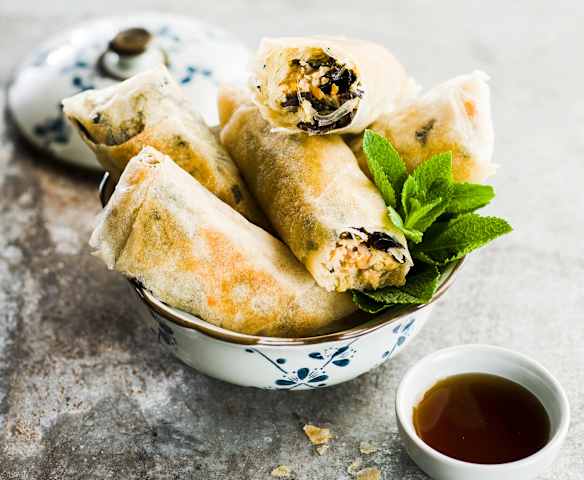 Nems aux crevettes et jambon