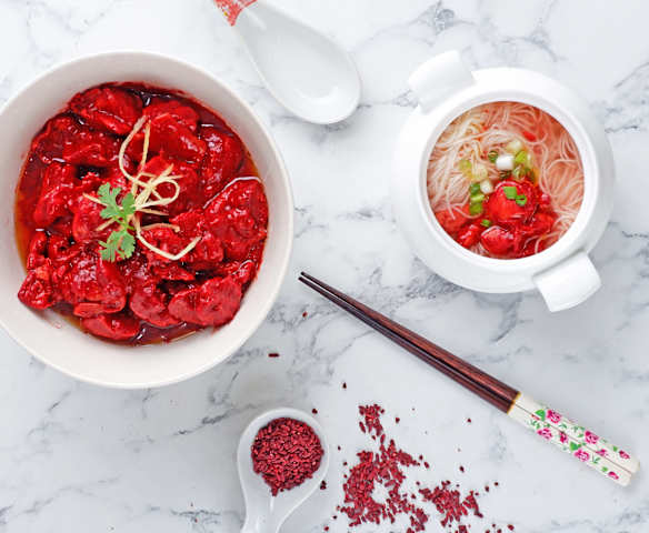 Ang Chow Chicken (Red Fermented Rice Wine Chicken)