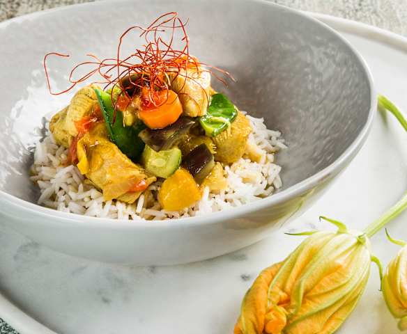 Hendlcurry mit Pfirsich