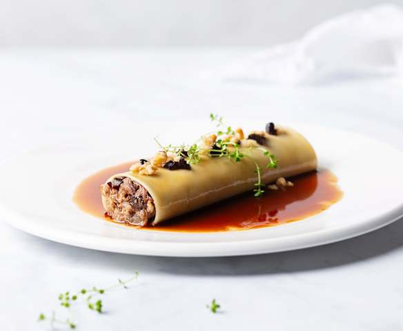 Canelones de confit de pato
