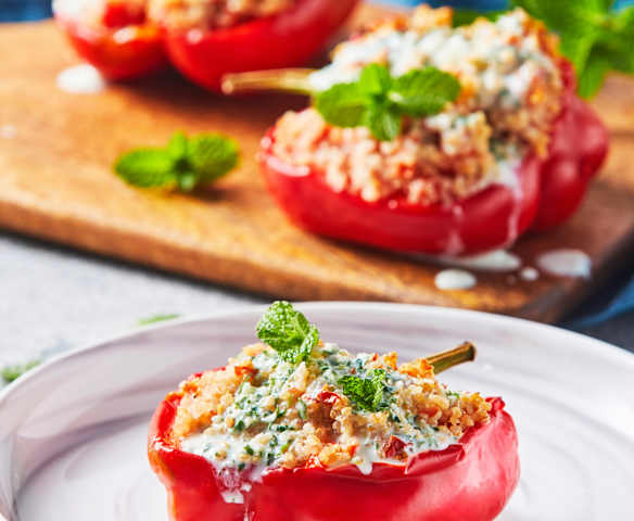 Pimientos rellenos de quinoa