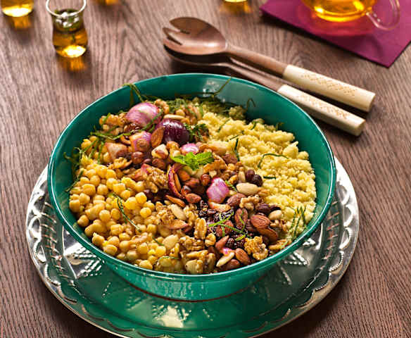 Ensalada de cuscús y garbanzos al estilo marroquí