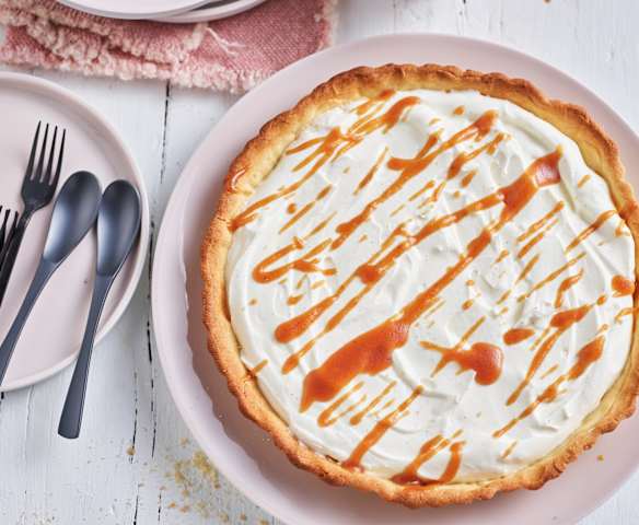 Tarte au caramel à la crème vanillée
