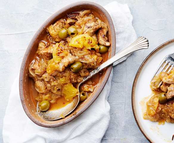 Tajine de poulet aux oranges caramélisées Tajine de poulet aux oranges caramélisées