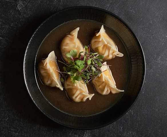 Kabocha Squash Dumplings in Dashi Broth (Matthew Kenney) Metric